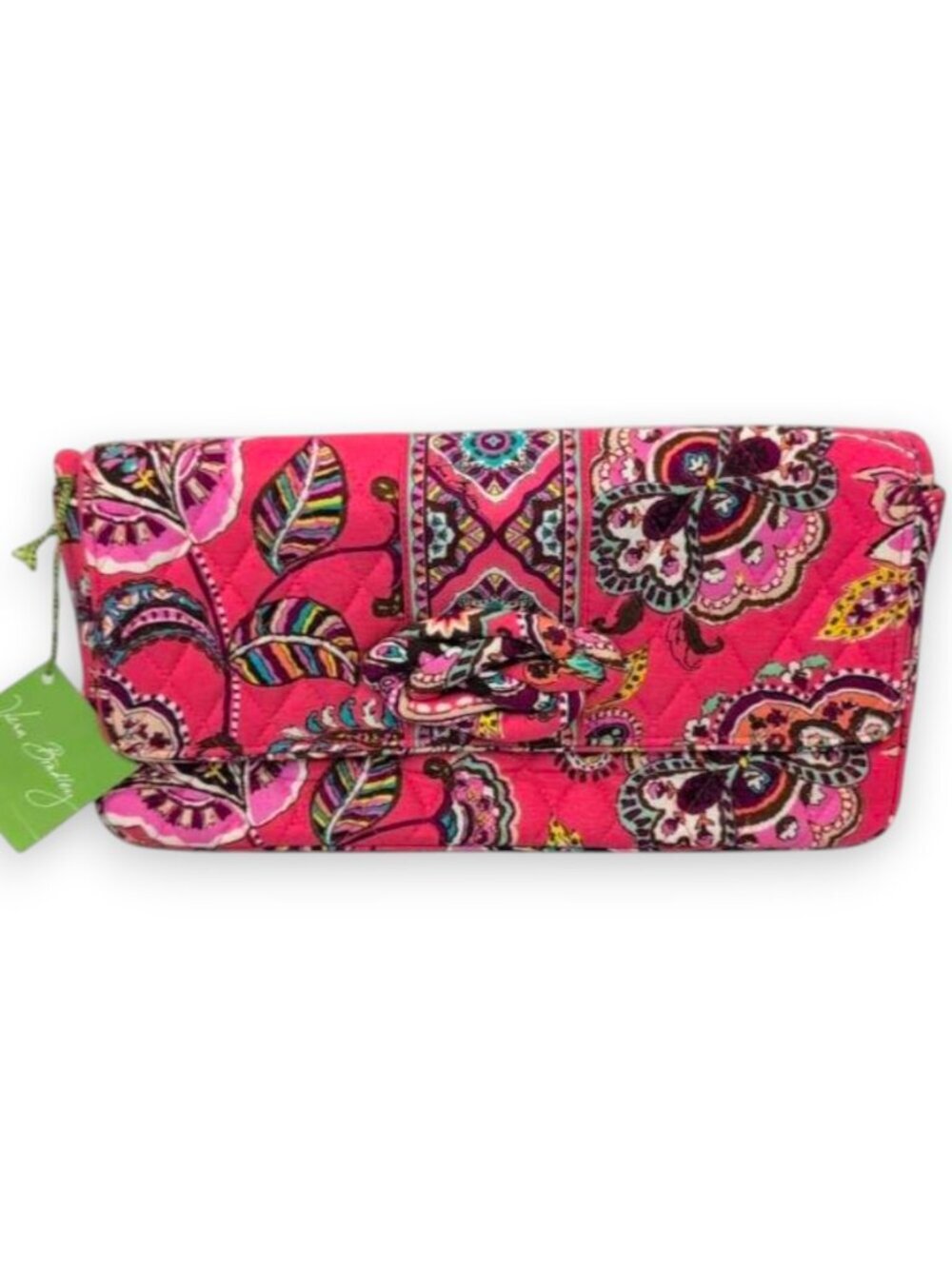 Vera Bradley Love Knot Pink Floral Paisley Tote Shoulder Bag Clutch - Picture 2 of 8